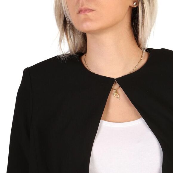 Guess Cropped Bolero Jacket Open Front Women Black Blazers - Picture 3 of 3